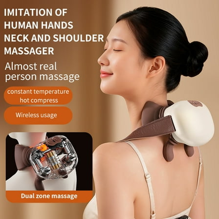 Neck and Shoulder Massager with Heat, Cordless Shiatsu 6D Deep Tissue Kneading Massage for Neck, Back, Leg, Gifts for Women Men Mom Dad