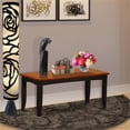 thumbnail image 2 of Pemberly Row Traditional 17" Wood Dining Bench in Black/Cherry, 2 of 3
