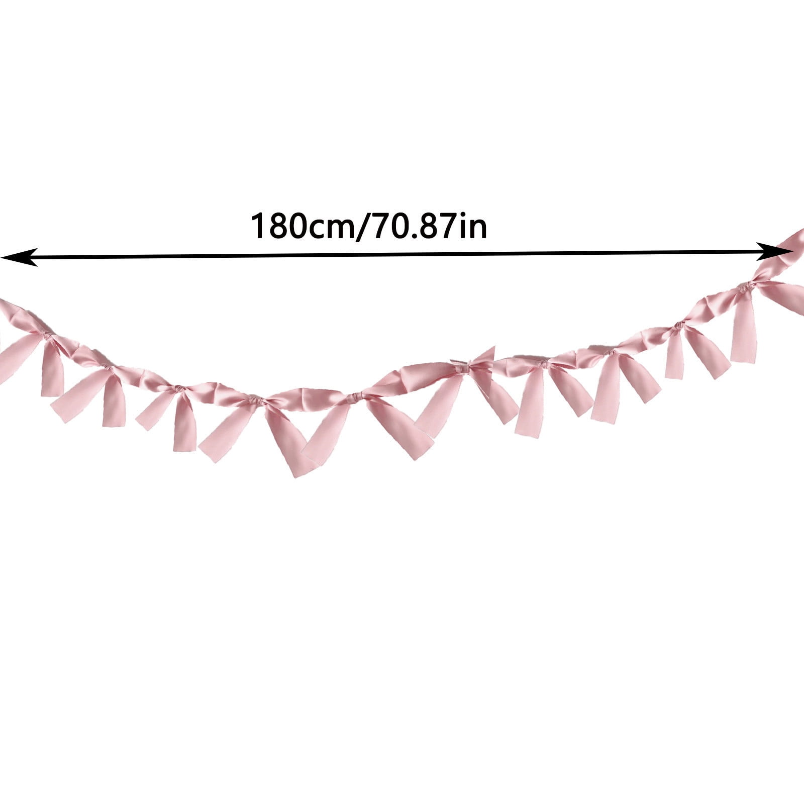 Bannière Anniversaire Rose Avec Nœuds - 2 Mètres Pré-Enfilée - Décoration Fête Fille
