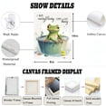 thumbnail image 6 of Warm and lovely frog pattern canvas painting: 8x10 inches, framed, soothing frog pattern, bathroom decorative painting, suitable for bedroom headboard/living room sofa/bathroom side, etc., 6 of 6