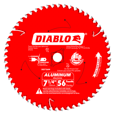 Diablo-D0756NA 7-1/4in. x 56 Tooth Thick Aluminum Cutting Saw Blade