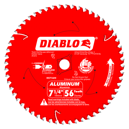 Diablo-D0756NA 7-1/4in. x 56 Tooth Thick Aluminum Cutting Saw Blade