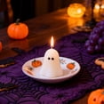 thumbnail image 6 of Halloween Ghost Candle Figurine Decor, Cute Spooky Wax Centerpiece Ornament Stable Base, Tabletop Party Home Display for Halloween Haunted House Decoration, 6 of 7