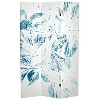 Oriental Furniture 6 ft. Tall Pure Leaves Canvas Room Divider - 3 Panel