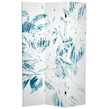 Oriental Furniture 6 ft. Tall Pure Leaves Canvas Room Divider - 3 Panel
