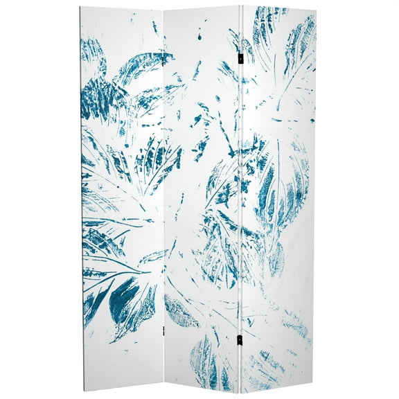 Oriental Furniture 6 ft. Tall Pure Leaves Canvas Room Divider - 3 Panel