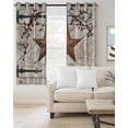 thumbnail image 2 of Texas Star Vintage Blackout Curtains for Bedroom/Living Room, Thermal Insulated Kitchen Curtains, Brown Retro Berry Beige Wooden Grommet Darkening Window Treatment Drapes 52"x84"x2, 2 of 8
