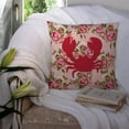 thumbnail image 3 of Crab Shabby Chic Pink Roses Fabric Decorative Pillow, 3 of 4
