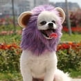 thumbnail image 3 of BT Bear Halloween Lion Mane Wig Costume, Small Dog Lion Hair, Adjustable Puppy Dress Up Hat, Kitten Kitty Hair Mane with Ears for Christmas Cospaly Party Purple S, 3 of 5