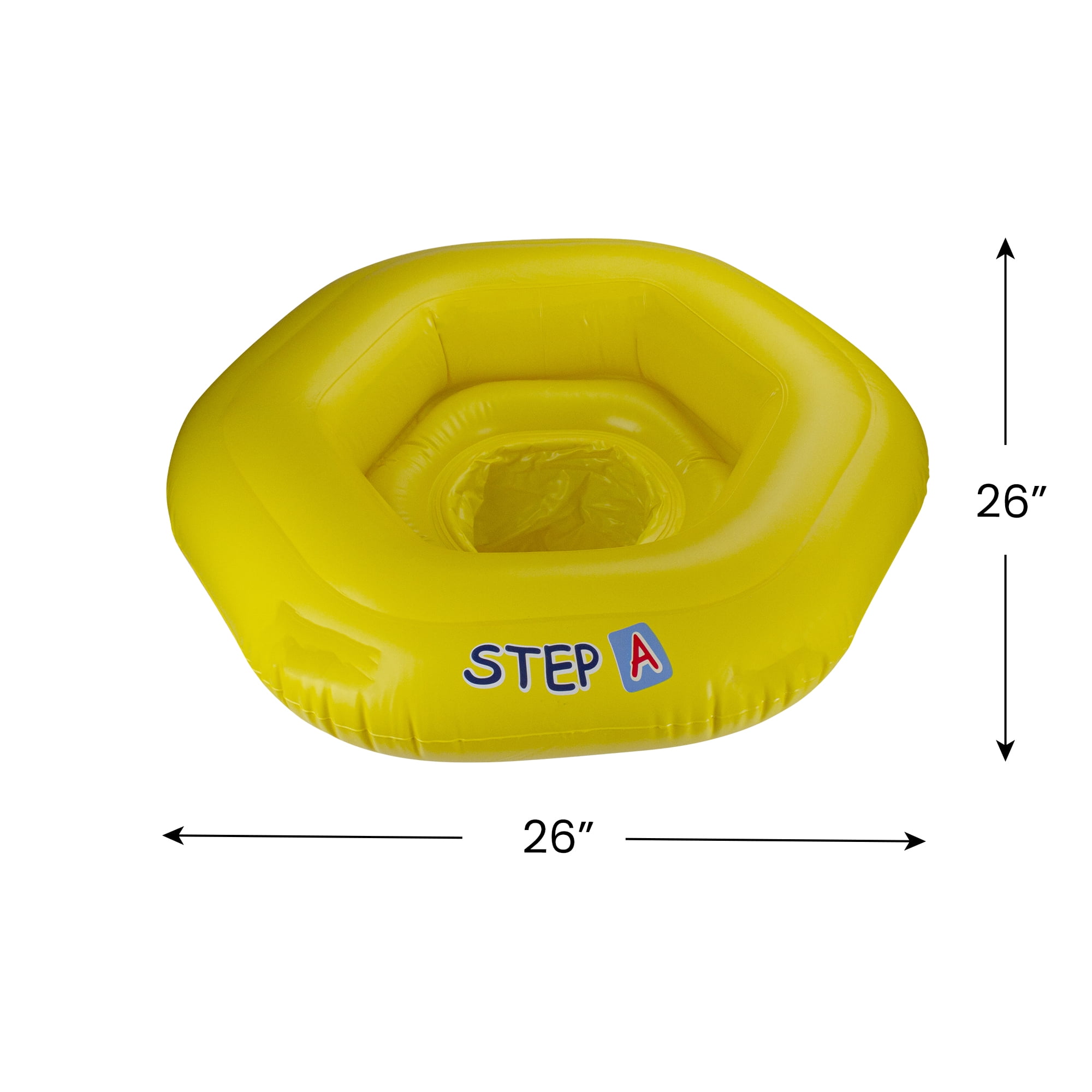 Pool Central 26" Hexagon Inflatable 1-Person Swimming Pool Baby Seat Float - Yellow