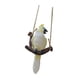 thumbnail image 4 of Figura de loro de jardín colgante, estatua de pájaro para jardín, decoración, adorable micro paisaje Loro blanco, 4 of 9