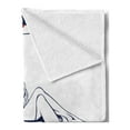 thumbnail image 2 of Wine Soft Flannel Fleece Throw Blanket, Young Woman Relaxing on the Bathroom with Glass of Wine Drawing Art, Cozy Plush for Indoor and Outdoor Use, 50" x 70", Dark Blue Red White, by Ambesonne, 2 of 5