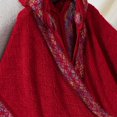 thumbnail image 3 of SWSMCLT Women's V Neck Cardigan Sweaters Hooded Fall Warm Lightweight Cardigan Shawl Cape Poncho Knit Oversized Red Small-X-Large, 3 of 5
