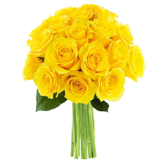 KaBloom: 18 Yellow Roses without vase, Next-Day Delivery, Gift for Every Occasion.