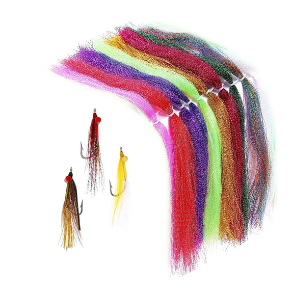 rygai 100Pcs Fly Tying Material Fishing Tackle Lure Hook Lines Feather Accessories,White