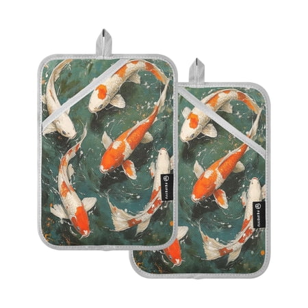 BZSMCE Pot Holder Oven Mitts Cooking baking Cute Goldfish Patterns Painting Creative Pattern Size:7x9.8in