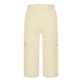 thumbnail image 6 of yillto Cargo Shorts for Women Elastic Waist Summer Capri Pants Solid Color Casual Shorts with Pockets, 6 of 7