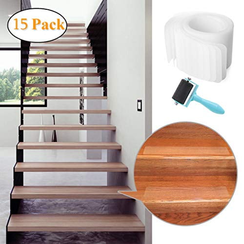 32?x4? Pre Cut Clear NonSlip Stair Treads Tape (15Pack) Transparent