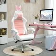 thumbnail image 2 of HOMCOM Chaise de Jeu Mignonne, Chaise de Gamer Inclinable avec Repose-Pieds, Rose, 2 of 10