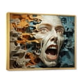 thumbnail image 2 of Designart Surrealism framed wall Art, Morphing Faces of Surrealism , Surrealism framed wall art decor, Multi-Color Modern Gold framed wall art, 40x30 inches Gold Frame, 2 of 5