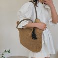 thumbnail image 3 of Bolsos laterales grandes con borla de paja para mujer bandoleras a Ehuebsd la moda de verano bolsos de playa 2022, 3 of 9