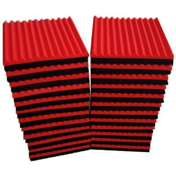 48 Pcs Sound Insulation Board Acoustic Panel Foam Wedge Fireproof Soundproof Cushion Wall Board,2.5 x 30 x 30cm