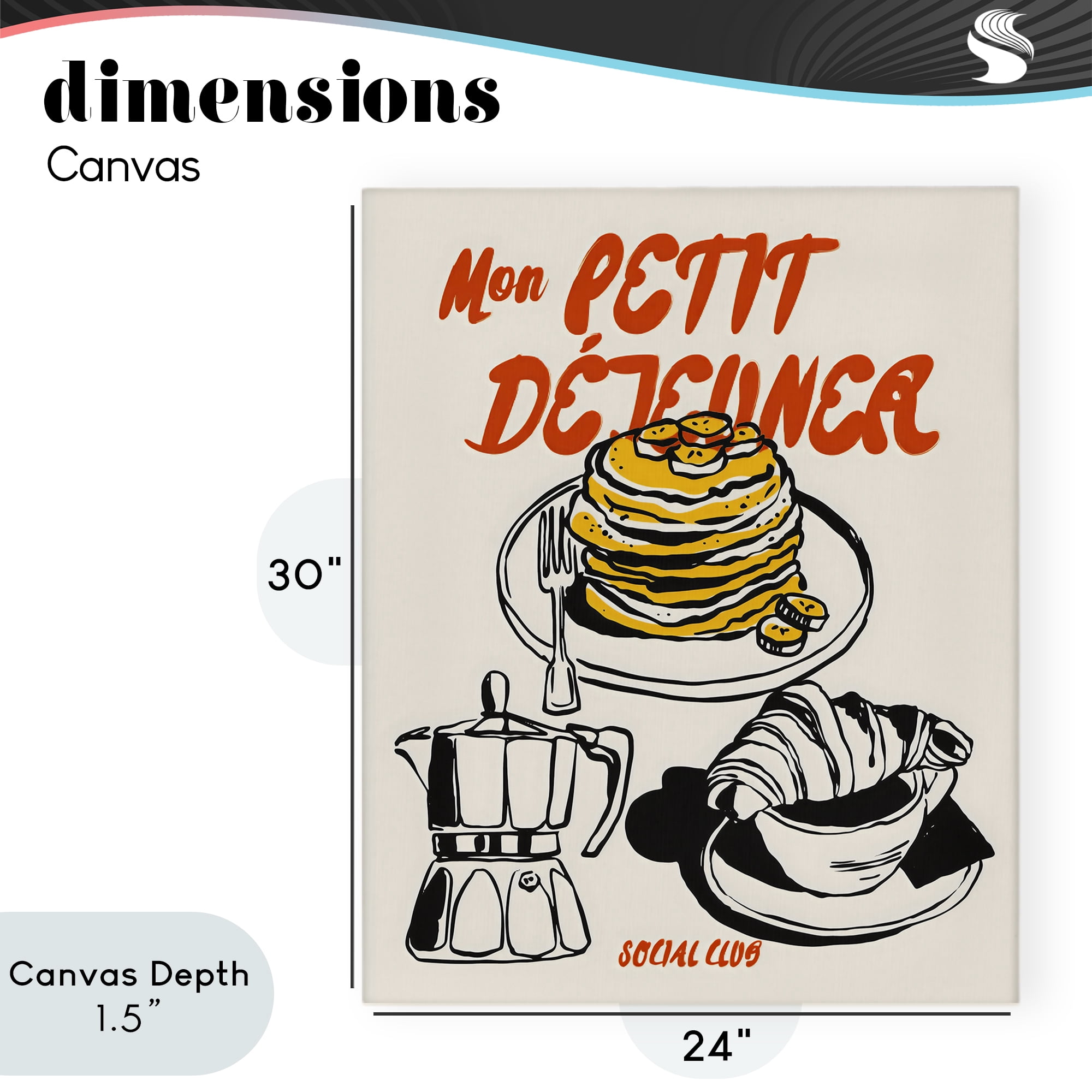 Stupell Industries My Breakfast Pancakes Spread Canvas Wall Art, design by The Prints Vibe