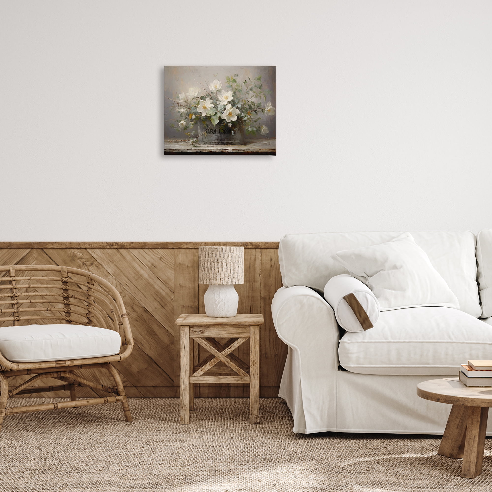 Stupell Industries Country Farm Florals Botanical & Floral Painting Gallery Wrapped Canvas Art Print Wall Art, 20 x 16