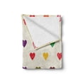 thumbnail image 2 of Colorful Soft Flannel Fleece Throw Blanket, Vintage Tile of Hearts with Distressed Grungy Look Valentine`s Day Love Theme, Cozy Plush for Indoor and Outdoor Use, 50" x 70", Multicolor, by Ambesonne, 2 of 6