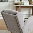 thumbnail image 6 of Rocking Chair Nursery with Waist Pillow, 27.2"W Modern Upholstered High Back Accent Lounge Chair Armchair with 2 Side Pockets, Nursery Rocker Glider Wingback Chair for Living Room Bedroom, Grey, 6 of 7