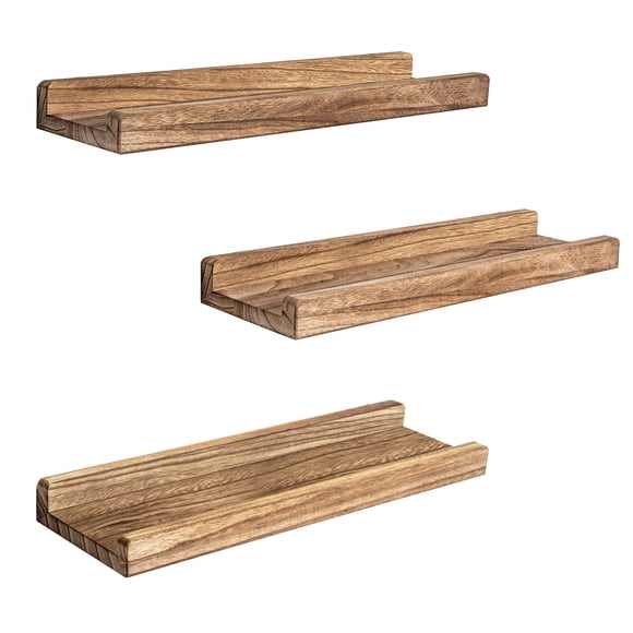 Emfogo Étagères Flottantes Murales, 16,9 x 4,3 Po Étagère Murale en Bois Style Ferme Rebord d'Étagère Flottante Ensemble de 3 pour Entrée, Chambre, Cuisine, Salle de Bain