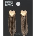 thumbnail image 3 of Madden NYC Women's Fashion Gold-Tone Puffy Heart Fringe Earrings, 3 of 4