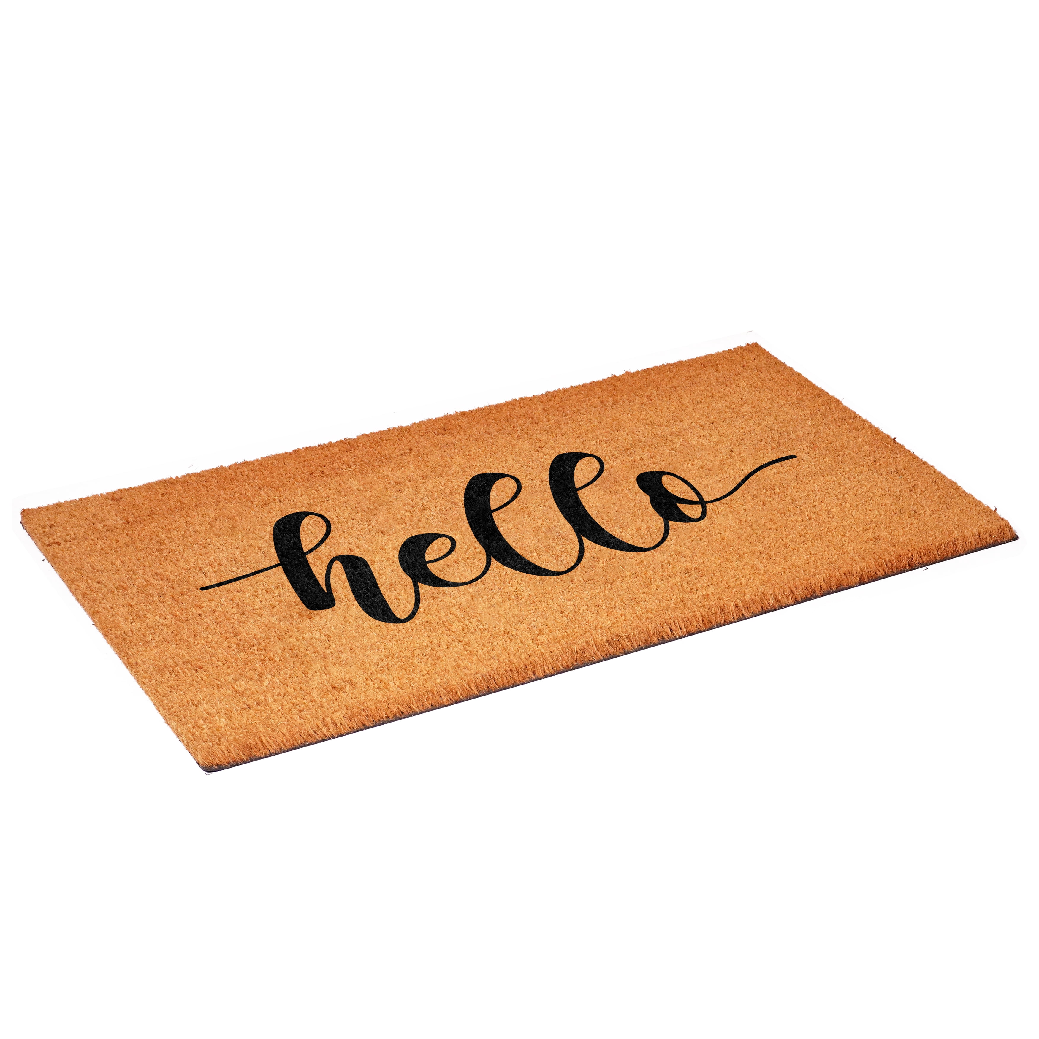 Calloway Mills 112072436 Black Hello Script Doormat 24" x 36"
