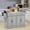 Gray, variant on Spaco Rolling Kitchen Island Cart with Wheels, Portable Island Table with Stainless Steel Top and Adjustable Shelves, Kitchen Island with 2 Drawers for Indoor as Kitchen, Bar, Dining Room, White
