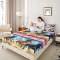 thumbnail image 4 of Castle Fairy Female Men Adults Farm Horse Queen Sheet Sets,Boho Tribal Aztec Bed Set, 4 of 7