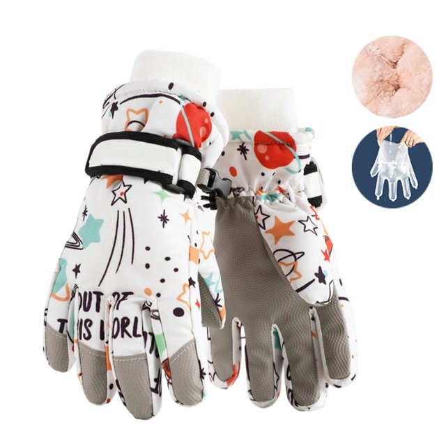 Kids Winter Ski Gloves Windproof Thermal for Outdoor Sports and Cold Weather Activities 2PCS