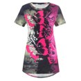 thumbnail image 5 of Blusa de manga corta con estampado de cuello redondo informal para mujer a la moda, Tops de verano Fridja ghk4111, 5 of 5