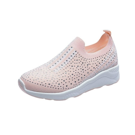 

Women s Shoes Summer New Breathable Sports Shoes Women s Mesh Flying Woven Pu sneakers for Women Pink