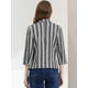 thumbnail image 5 of INSPIRE CHIC Blazer De Solapa Con Muescas Y Mangas 3/4 A Rayas Para Mujer Blanco negro S, 5 of 6