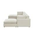 thumbnail image 4 of Rustic Manor Saniyah Cream White Linen Sofa U-Chaise Sectional, 4 of 9