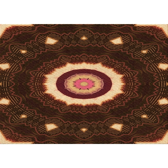 Ahgly Company Machine Washable Indoor Rectangle Transitional Red Area Rugs, 8' x 12'