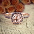 thumbnail image 2 of 1.25 Carat Round Cut Real Morganite Engagement Ring Sterling Silver with 18k Gold Plating, 2 of 6