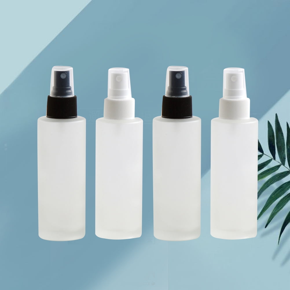 Tersarium 4pcs 100ml Frosted Empty Plastic Spray Bottles Travel Atomizer Portable Refillable Cosmetic Containers for Travel (Mixed Color)
