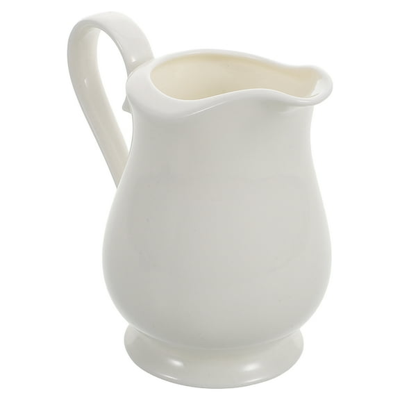 MLINS Mini Simple Ceramic Coffee Milk Creamer Pitcher With Handle Porcelain Creamer Small Ceramic Cream Pitcher Sauce Pitcher Serving For Coffee Tea Milk 280ml