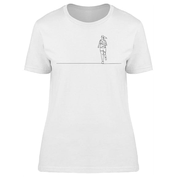 One Line Athlete Runner T-Shirt Women -Image by Shutterstock, Female x-Large