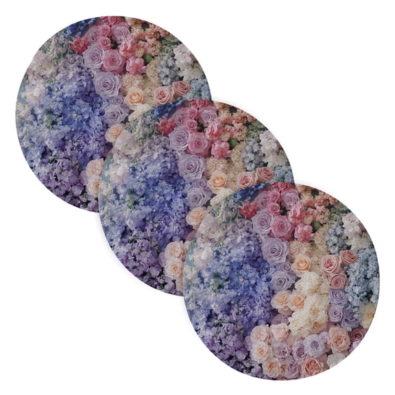 BZSMCE Mats for Pots,Pans Place Colorful Floral Arrangement Painting Simple Style Pattern Pot Mats