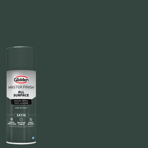 Glidden Master Finish 12 oz. Satin Dark As Night Interior/Exterior All Surface Spray Paint and Primer