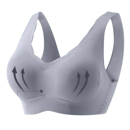 Ndbuld Bras for Women Plus Size Underwear Women Comfort Beautiful Back Seamless Seamless Bras Wireless Push UpT-shirt Bras Bralettes Thin Soft Everyday Bra Christmas Gift M Gray