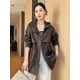thumbnail image 4 of Chaqueta informal de piel auténtica de longitud media para mujer, abrigo de piel de oveja con capucha holgado vintage de alta gama de tendencia 2024, otoño e invierno, 4 of 5