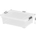thumbnail image 2 of Vareone 3-Pack 30 Quart Plastic Under Bed Storage Organizer Bin, Wheeled Latching Box with Lids, Clear, 2 of 6